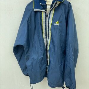 Vintage Adidas Men's Blue Windbreaker Jacket size large
